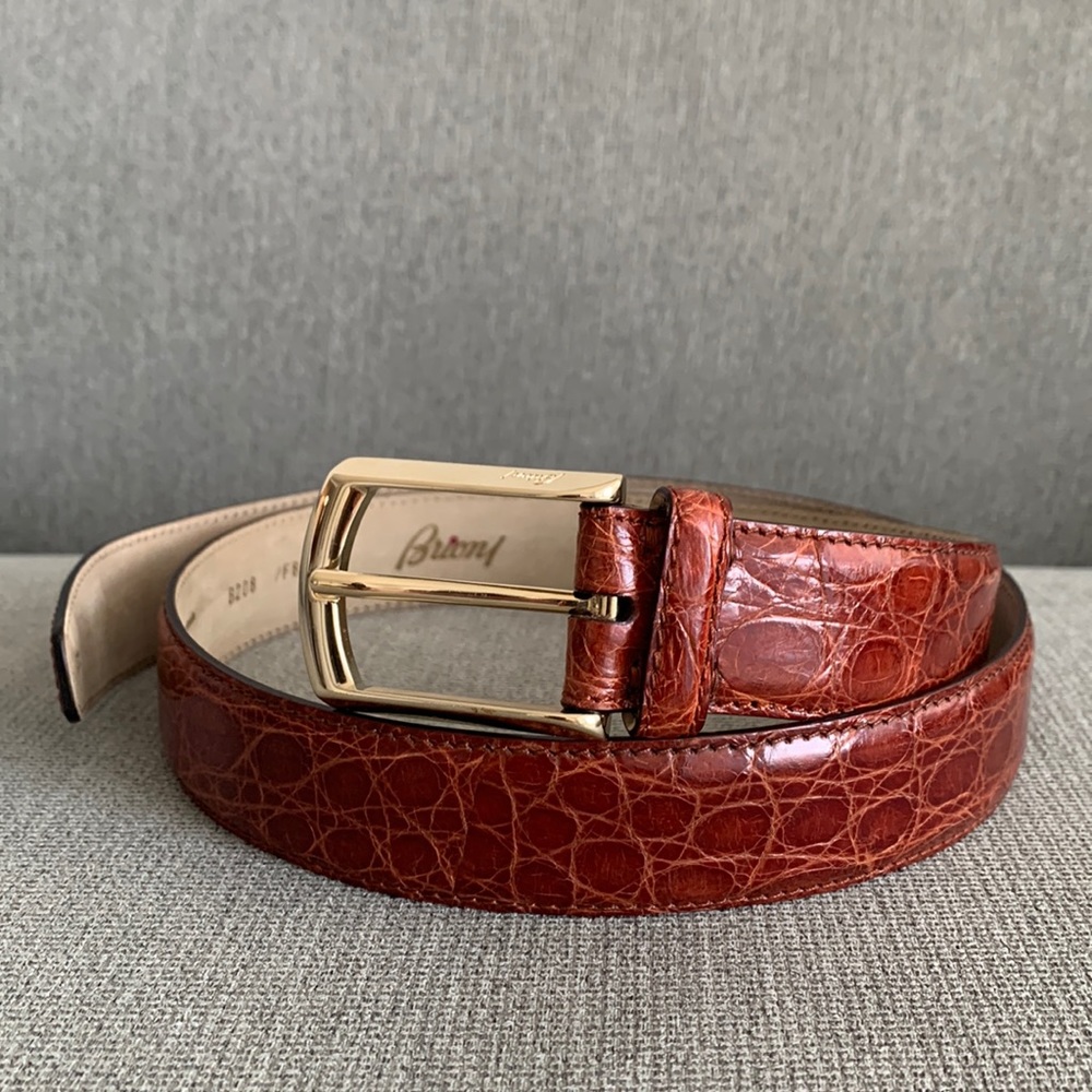 Brioni Men’s Handmade in Italy Genuine Crocodile 🐊 size 90cm 34 brown